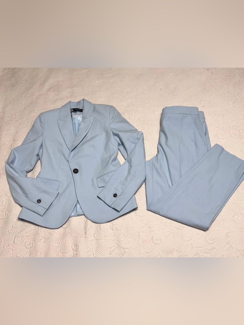 Light Blue Womenβs Tailored Blazer & Pants Suit 2-4
